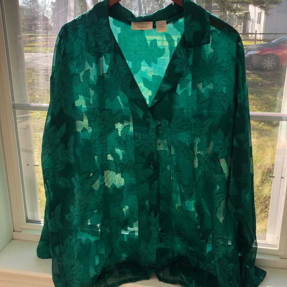 Victoria's Secret Tops - Vintage Victoria’s Secret sheer button down blouse